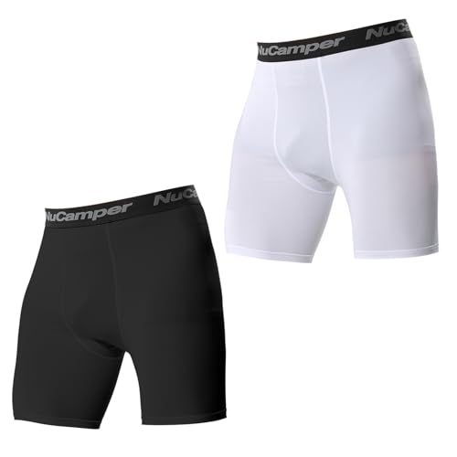 NuCamper Herren Kompressionsshorts, Schnelltrocknendes Baselayer Unterhose Laufunterwäsche, Atmungsaktiv Schnelles Trocknen Tights Kurz Sportshorts Sommer Radlerhose Männer Laufhose von NuCamper
