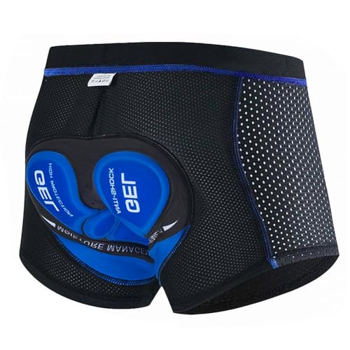 NuCamper Herren Radunterhose Fahrradhosen Gepolstert mit Elastische 5D Gel Sitzpolster Stoßfeste Schnelltrocknende Atmungsaktiv Fahrradunterhose Fahrrad Unterwäsche von NuCamper