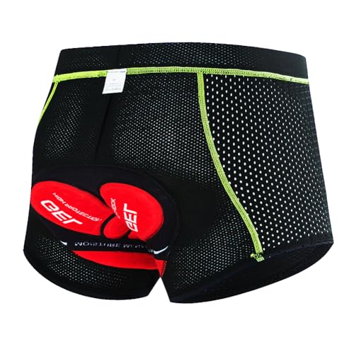 NuCamper Herren Radunterhose Fahrradhosen Gepolstert mit Elastische 5D Gel Sitzpolster Stoßfeste Schnelltrocknende Atmungsaktiv Fahrradunterhose Fahrrad Unterwäsche von NuCamper