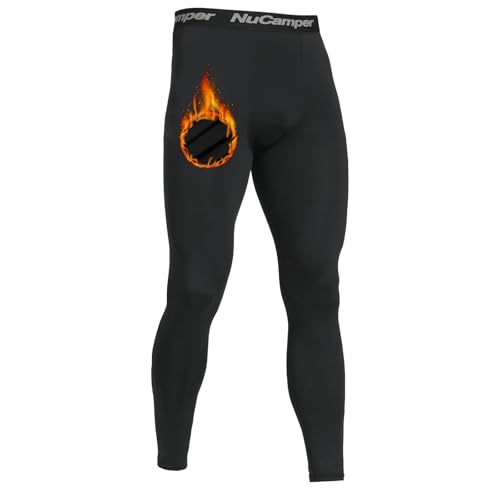 NuCamper Herren Thermo Unterhose Lang Warm Thermohose Männer Thermounterwäsche Winter Skiunterwäsche Funktionsunterwäsche Atmungsaktives Lange Unterwäsche Thermo Unterhose Herren Leggings mit Fleece von NuCamper