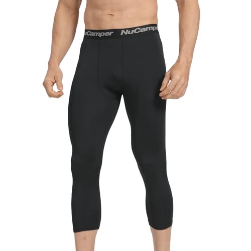 NuCamper Kompressionshose Herren 3/4,Laufende Atmungsaktiv Funktionsunterhose Leggings Sport Kompressionss Tights Basisschicht Schnell Trocknende Hose für Basketball Fitnesss Athletisches von NuCamper