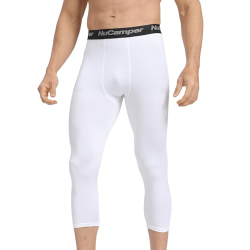 NuCamper Kompressionshose Herren 3/4,Laufende Atmungsaktiv Funktionsunterhose Leggings Sport Kompressionss Tights Basisschicht Schnell Trocknende Hose für Basketball Fitnesss Athletisches von NuCamper