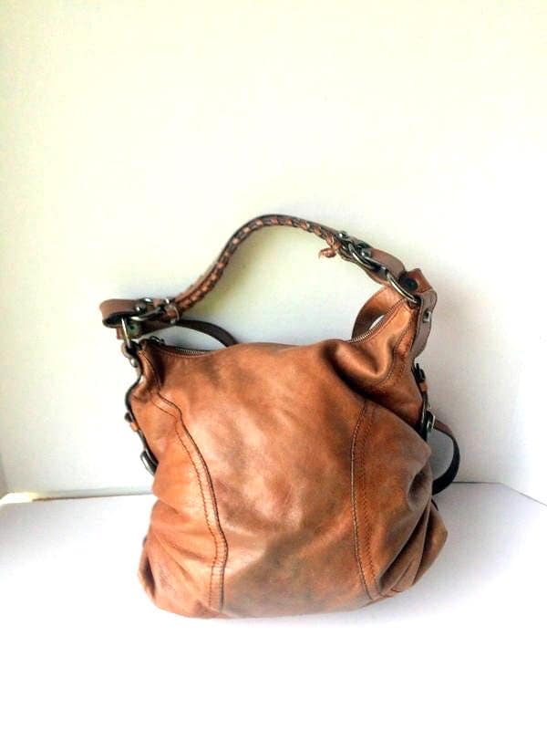 Francesco Biasia Vintage Großer Brauner Ledersack, Geldbörse von NuLookVintage