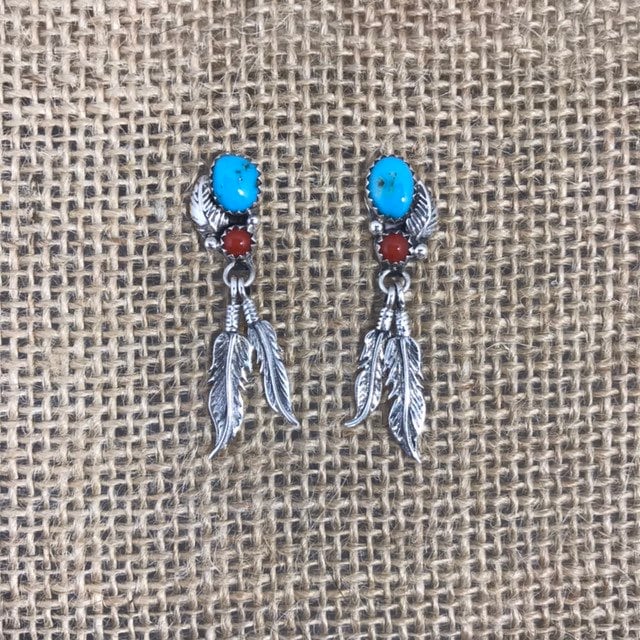 Sterling Silber Baumanbaum Ohrringe Mit Türkis Und Rot Jaspis Akzent Steine Sterling Silber Baumanbaum Ohrringe Mit Türkis Und Rot Jaspis Akzent Steine von NualaBirdsMercantile