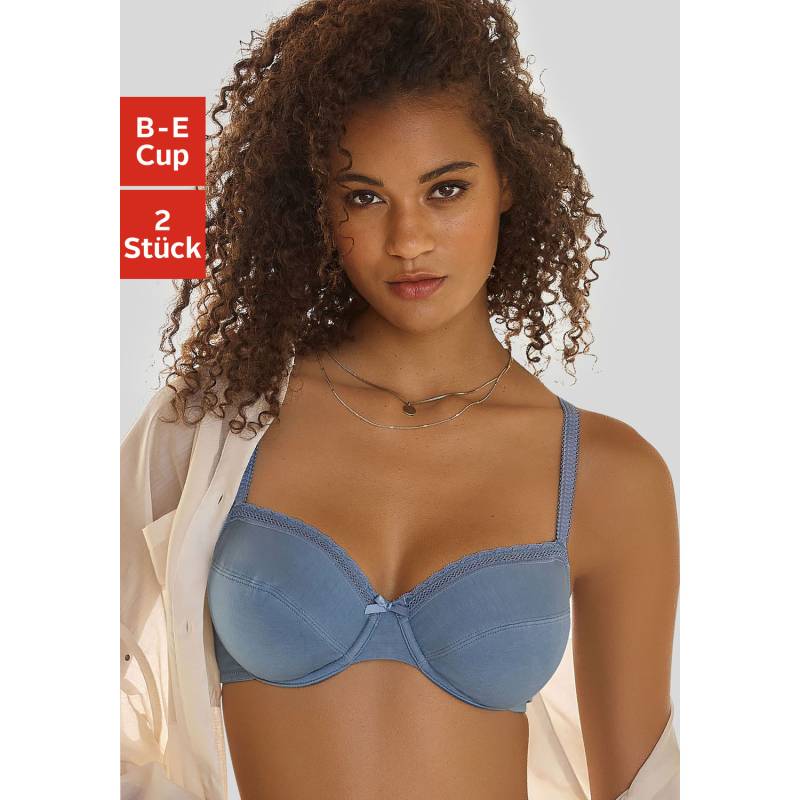 NUANCE Bügel-BH Damen oceanblau+weiß Gr.80C von Nuance