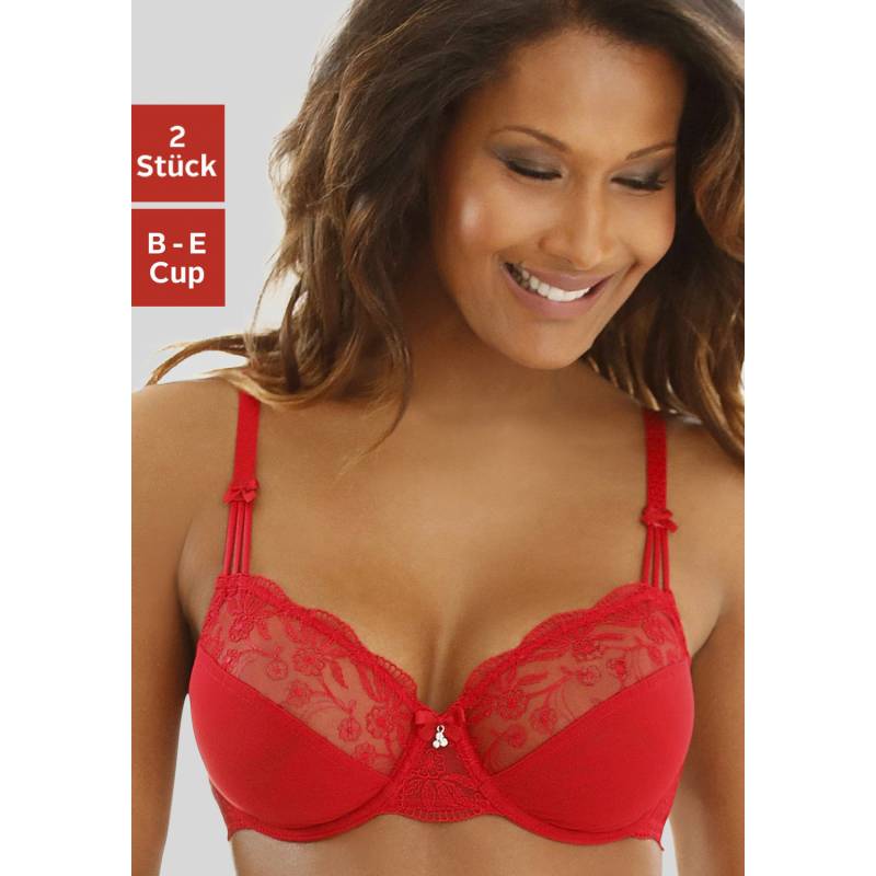 NUANCE Bügel-BH Damen rot+weiß Gr.80E von Nuance