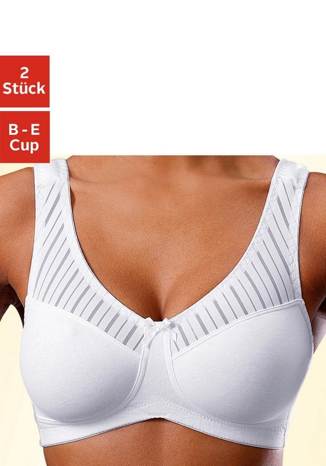 Nuance Soft-BH (Packung, 2 Stück) ohne Bügel, mit schickem Streifenmaterial von Nuance