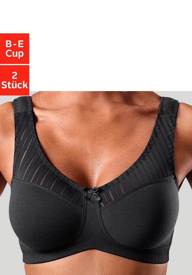 Nuance Soft-BH (Packung, 2 Stück) ohne Bügel, mit schickem Streifenmaterial von Nuance
