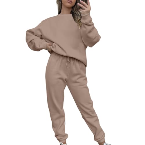 Nuaoxyeu Cyber Monday Damen 2 Outfits Hoodie Sweatshirt Sets Oversized Sweatshirt Baggy Fall Fashion Sweatpants Damen Jacke frühling Sale Winterjacken Fuer Damen Sale von Nuaoxyeu