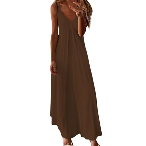 Nuaoxyeu Kleider Damen Sommer Elegant Knielang Sommerkleid Damen Lang Sommer ärmellos Strandkleid Elegant V Ausschnitt Maxikleid Luftige Spaghettiträger Freizeitkleid Warehouse Deal Nuaoxyeu Kleider Damen Sommer Elegant Knielang Sommerkleid Damen Lang Sommer ärmellos Strandkleid Elegant V Ausschnitt Maxikleid Luftige Spaghettiträger Freizeitkleid Warehouse Deal von Nuaoxyeu