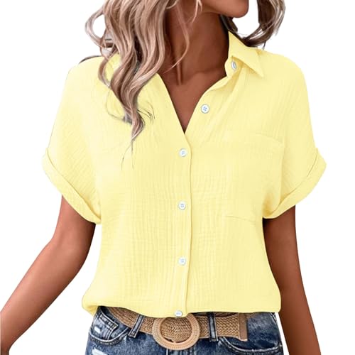 Nuaoxyeu Musselinbluse Musselin Bluse Damen Oversized Button-Down Sommerbluse Elegant V Ausschnitt Leinenbluse GroßE GrößEn Bluse Kurzarm T-Shirts Baggy Angebote des Tages Heute Nuaoxyeu Musselinbluse Musselin Bluse Damen Oversized Button-Down Sommerbluse Elegant V Ausschnitt Leinenbluse GroßE GrößEn Bluse Kurzarm T-Shirts Baggy Angebote des Tages Heute von Nuaoxyeu