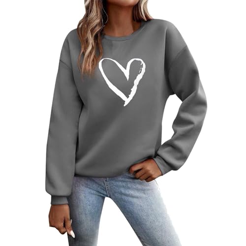 Nuaoxyeu liefertermin Bestellung Damen Strickjacke Sale Pullover Damen Langarmshirt Sport Langarm Sweatshirt Basic Rundhals Ohne Kapuze Elegant Drucken Jogginganzug Damen Sale von Nuaoxyeu