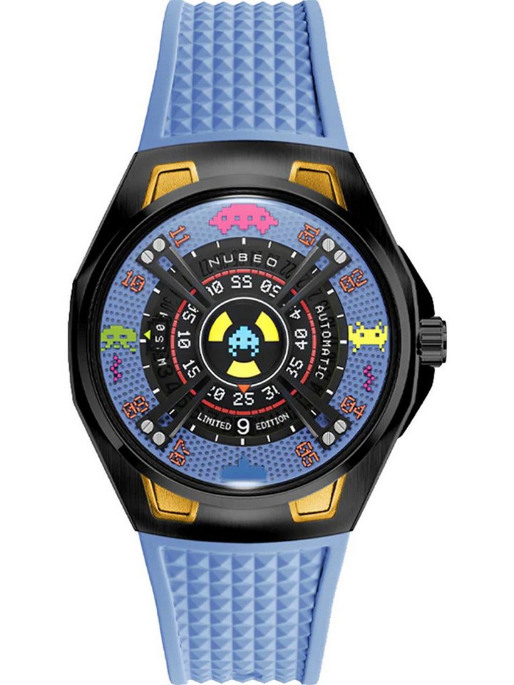Nubeo Automatikuhr Nubeo NB-6099-SI-03 Herrenuhr Space Invaders Limited Edition Automatik Nubeo NB-6099-SI-03 Herrenuhr Space Invaders Limited Edition Automatik 44mm 5ATM von Nubeo