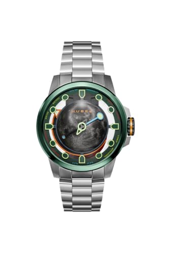 Nubeo Herren-Armbanduhr 48 mm Tranquility Automatik Limited Edition mit massivem Edelstahlarmband NB-6091, Quarter Green von Nubeo