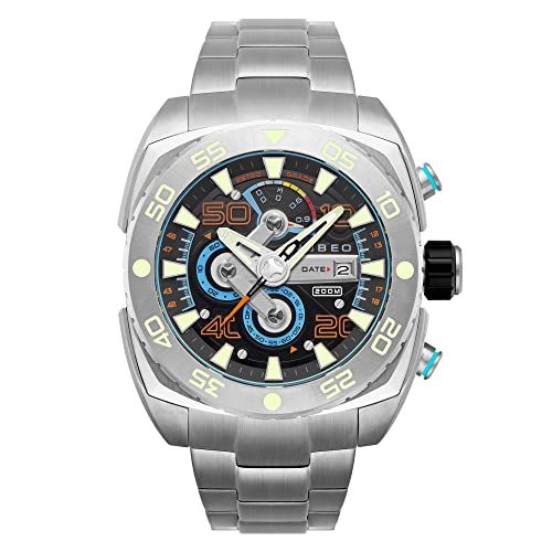 Nubeo Ingenuity Men's Japanese Quartz 49mm Multicolour Watch with Solid Stainless Steel Bracelet NB-6056-44 von Nubeo