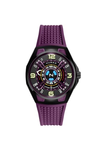 Nubeo Men's 44mm OAO Automatic Limited Edition Purple Void Watch with Silicon Strap NB-6094-05 von Nubeo