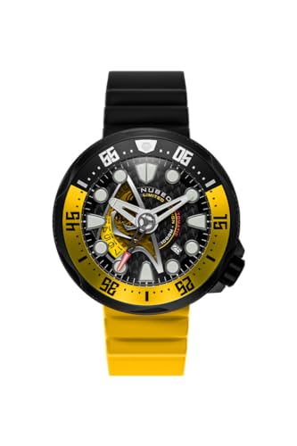 Nubeo Men's 50mm Ventana Automatic Starfleet Limited Edition Command Yellow Watch with Silicone Strap NB-6104-01 von Nubeo