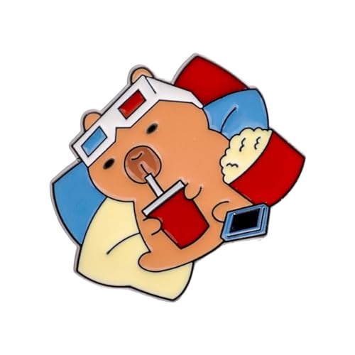 Niedliche Capybaras-Brosche, bezaubernde Tier-Anstecknadel, stilvolle Anstecknadel, Metallstruktur, geeignet für Rucksack und Stoffdekoration, trendiges Capybara-Partyzubehör, Einheitsgröße, Wie von Nucelit