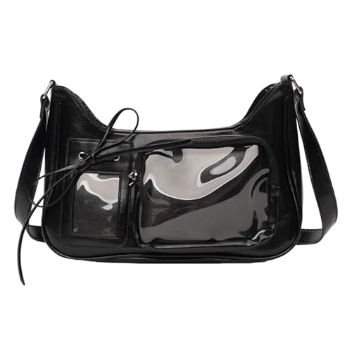 Nucelit Anime-inspirierte Pendlertasche für Frauen mit einzigartigem Schleifen-Design und praktischer Schultertasche, Umhängetasche für den täglichen Gebrauch, trendige Handtasche, Schwarz , One Size von Nucelit