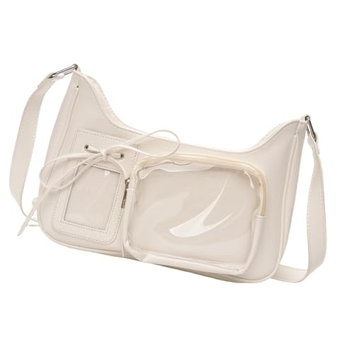 Nucelit Anime-inspirierte Pendlertasche für Frauen mit einzigartigem Schleifen-Design und praktischer Schultertasche, Umhängetasche für den täglichen Gebrauch, trendige Handtasche, weiß, One Size von Nucelit