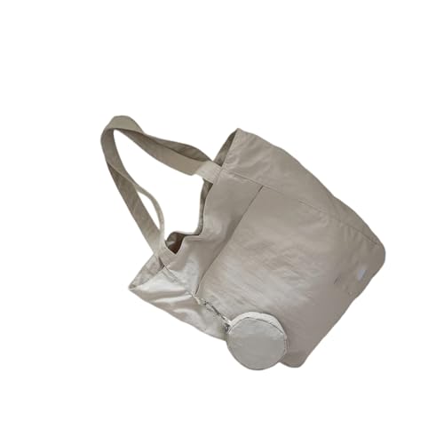 Nucelit Elegante Damen Nylon Umhängetasche mit viel Platz Slouchy Bags Handtasche Unterarm Geldbörse für Arbeit und Freizeit Reise Verwendung Stofftasche, Bee White, Einheitsgröße von Nucelit