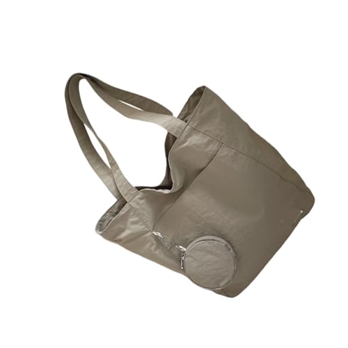 Nucelit Elegante Damen Nylon Umhängetasche mit viel Platz Slouchy Bags Handtasche Unterarm Geldbörse für Arbeit und Freizeit Reise Verwendung Stofftasche, khaki, Einheitsgröße von Nucelit