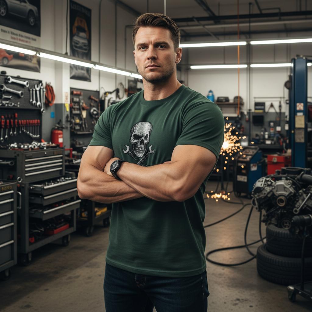 Mechanic Skull T-Shirt Totenkopf Handwerker Shirt Werkzeug Mechaniker Geschenk Für Männer Werkstatt von NuclearPastaShop