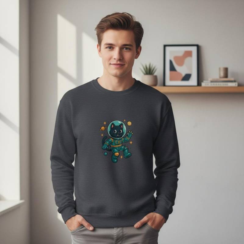 Space Cat Sweatshirt Lustiger Astronauten Katzen Pullover Galaxy Sweater Geschenk Für Katzenfans & Sci-Fi Fans von NuclearPastaShop