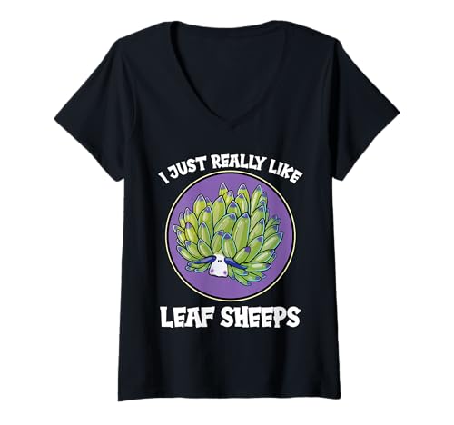 Damen Costasiella kuroshimae Nudibranch Leaf Sheep T-Shirt mit V-Ausschnitt Damen Costasiella kuroshimae Nudibranch Leaf Sheep T-Shirt mit V-Ausschnitt von Nudibranchs Nudibranch Animal Outfits
