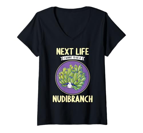 Damen Costasiella kuroshimae Nudibranch Leaf Sheep T-Shirt mit V-Ausschnitt Damen Costasiella kuroshimae Nudibranch Leaf Sheep T-Shirt mit V-Ausschnitt von Nudibranchs Nudibranch Animal Outfits