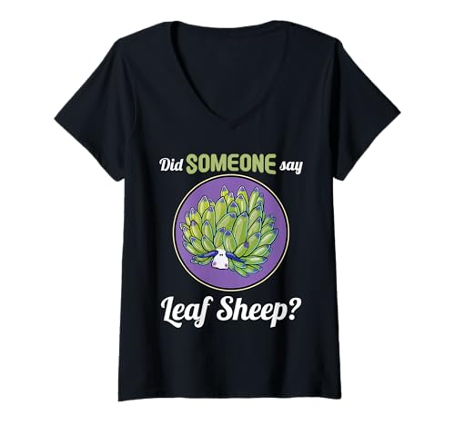 Damen Costasiella kuroshimae Nudibranch Leaf Sheep T-Shirt mit V-Ausschnitt Damen Costasiella kuroshimae Nudibranch Leaf Sheep T-Shirt mit V-Ausschnitt von Nudibranchs Nudibranch Animal Outfits