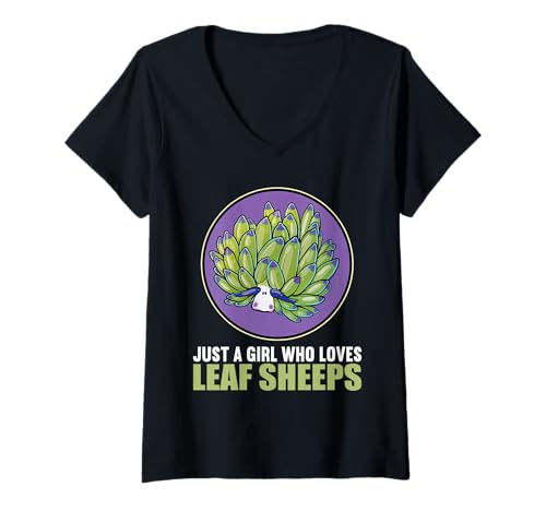 Damen Costasiella kuroshimae Nudibranch Leaf Sheep T-Shirt mit V-Ausschnitt Damen Costasiella kuroshimae Nudibranch Leaf Sheep T-Shirt mit V-Ausschnitt von Nudibranchs Nudibranch Animal Outfits