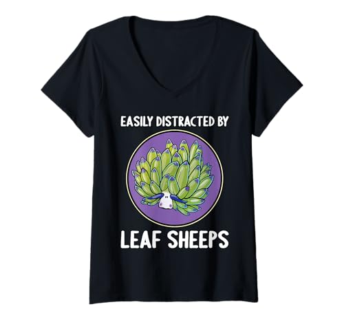 Damen Costasiella kuroshimae Nudibranch Leaf Sheep T-Shirt mit V-Ausschnitt Damen Costasiella kuroshimae Nudibranch Leaf Sheep T-Shirt mit V-Ausschnitt von Nudibranchs Nudibranch Animal Outfits