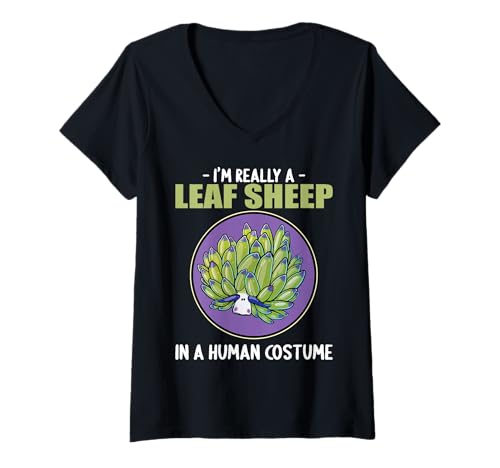 Damen Costasiella kuroshimae Nudibranch Leaf Sheep T-Shirt mit V-Ausschnitt Damen Costasiella kuroshimae Nudibranch Leaf Sheep T-Shirt mit V-Ausschnitt von Nudibranchs Nudibranch Animal Outfits