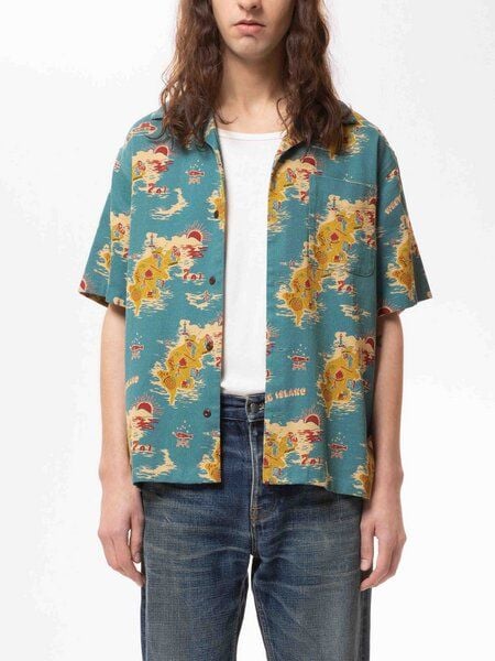 Nudie Jeans Hawaii Shirt - Aron Islands - aus Bio-Baumwolle von Nudie Jeans