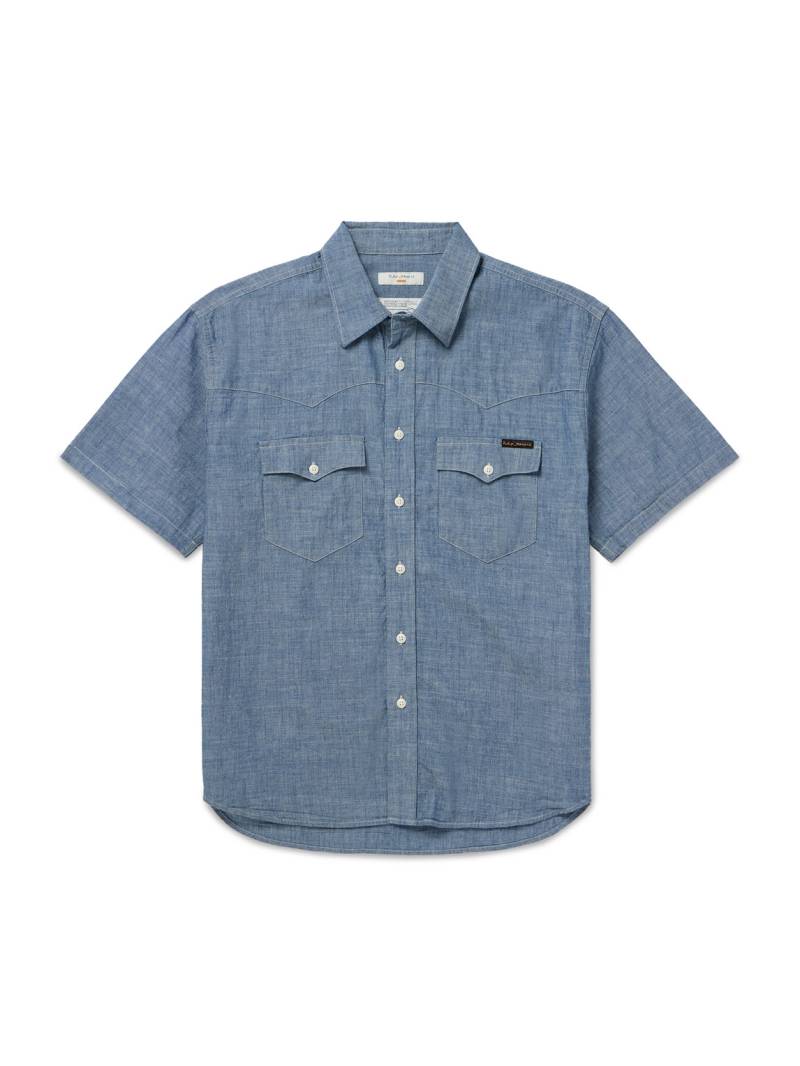 Nudie Jeans - Cotton-Chambray Western Shirt - Men - Blue - XL von Nudie Jeans