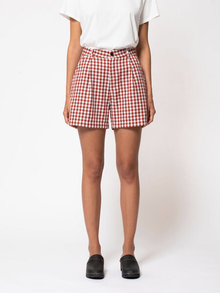 Nudie Jeans Damen Shorts "WIOLA Checked", Red-White von Nudie Jeans