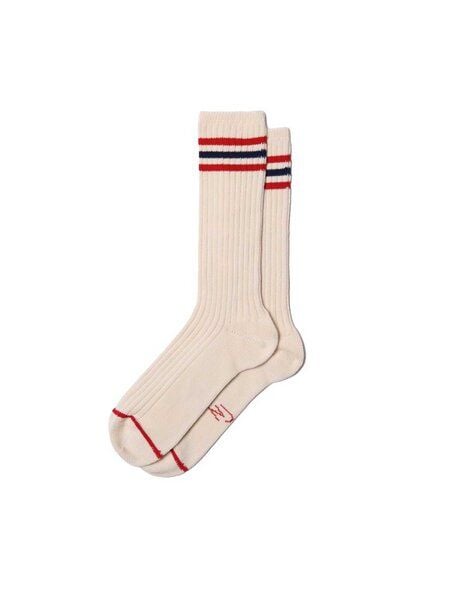 Nudie Jeans Damen Socken WOMEN TENNIS SOCKS - Offwhite-Red-Navy von Nudie Jeans