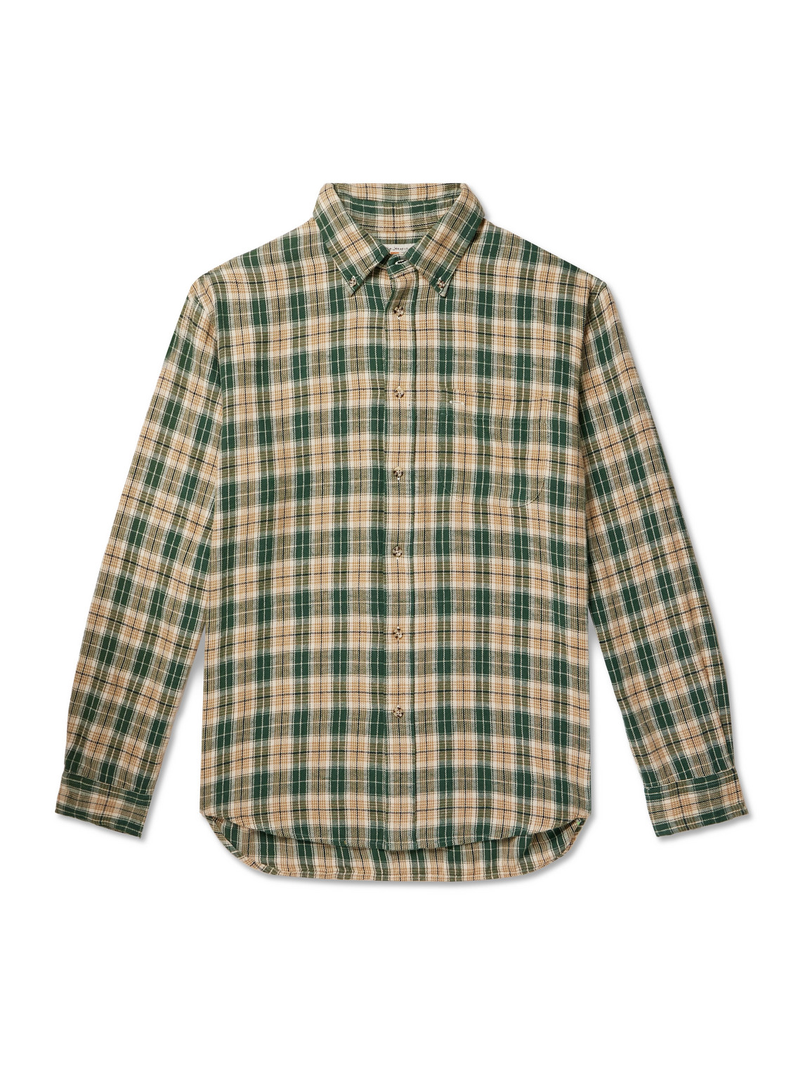Nudie Jeans - Julian Button-Down Collar Checked Cotton and Linen-Blend Shirt - Men - Green - XL von Nudie Jeans