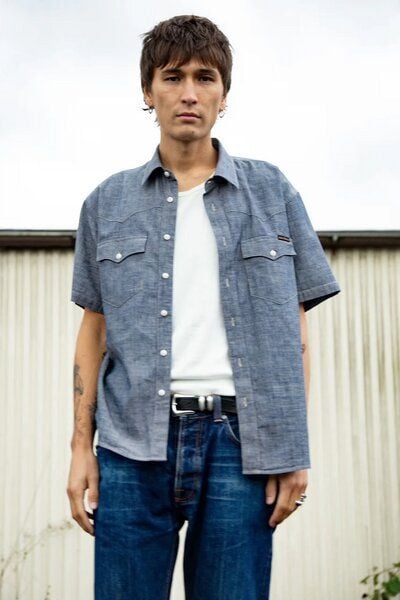 Nudie Jeans Lance Short Sleeve Shirt – Blue von Nudie Jeans