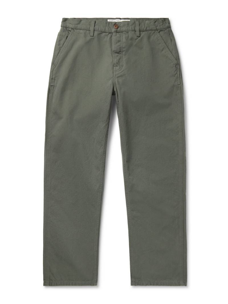 Nudie Jeans - Tuff Tony Straight-Leg Organic Cotton-Canvas Trousers - Men - Green - 36W 32L von Nudie Jeans