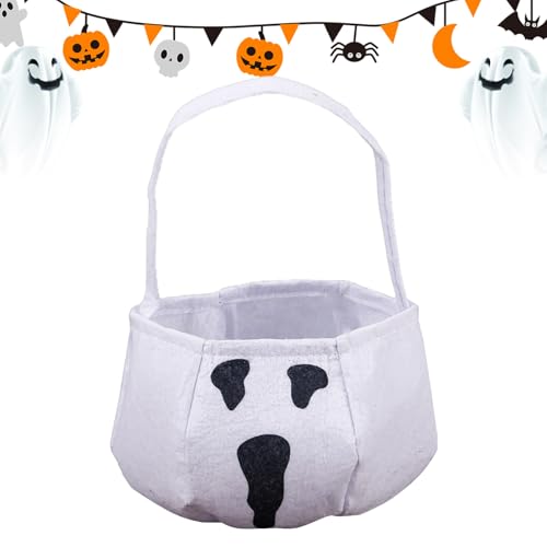 Nudorpn Halloween Tüten Für Süßes Oder Saures | Tragbare Vliesstoff Geschenkbeutel Mit Griff - Gruseliger Lagerkorb Großvolumig Für Alle Männer Freundin Mädchen Frauen Jugendliche von Nudorpn