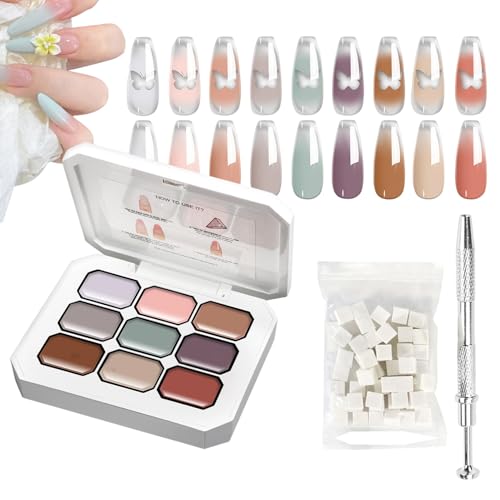 Nudorpn Nagellack-Gel,9 Farben Nageldesign-Gel Für Damen - Langlebiger Nagellack Für Zuhause, Reise, Hochzeit Und Freizeit Mit Verlaufseffekt von Nudorpn