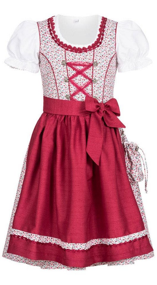 Nübler Dirndl Kinderdirndl 3-teilig Doris in Beere von Nübler Größe 86 von Nübler