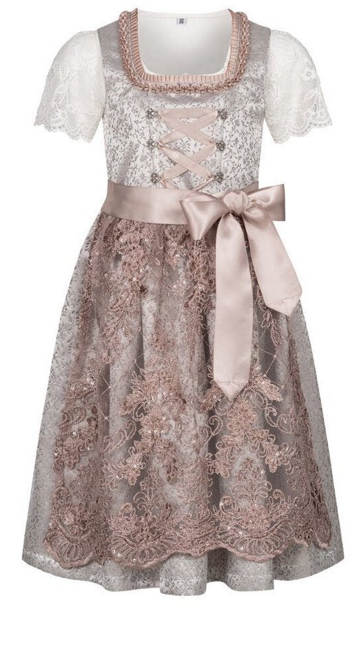 Nübler Dirndl Kinderdirndl 3-teilig Elena in Silber Taupe von Nübler von Nübler