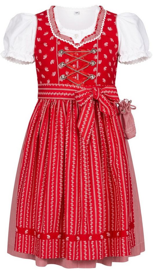 Nübler Dirndl Kinderdirndl 3-teilig Larissa in Rot von Nübler von Nübler