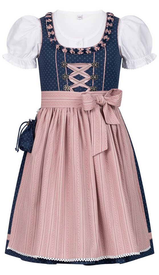 Nübler Dirndl Kinderdirndl Nabila in Blau Rosa von Nübler von Nübler