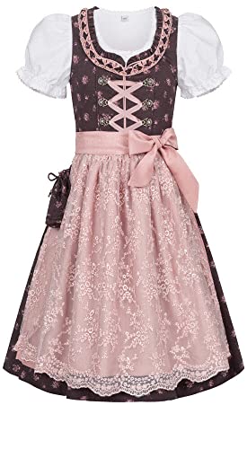 Nübler Dirndl Mädchen Rosaline Bordeaux - 3-teiliges Set Dirndl Kleid mit Trachtenbluse und Schürze, traditionelle bayrische Tracht, mit Glitzersteinen, Blumenmuster und praktischer Tasche, Größe:110 Nübler Dirndl Mädchen Rosaline Bordeaux - 3-teiliges Set Dirndl Kleid mit Trachtenbluse und Schürze, traditionelle bayrische Tracht, mit Glitzersteinen, Blumenmuster und praktischer Tasche, Größe:110 von Nübler