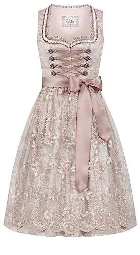 Nübler Dirndl Midi Tessa in Taupe, Größe:34 von Nübler