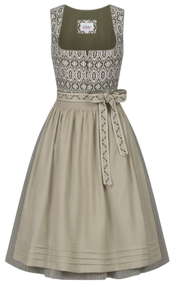 Nübler Dirndl Midi Dirndl Gudrun in Oliv von Nübler von Nübler